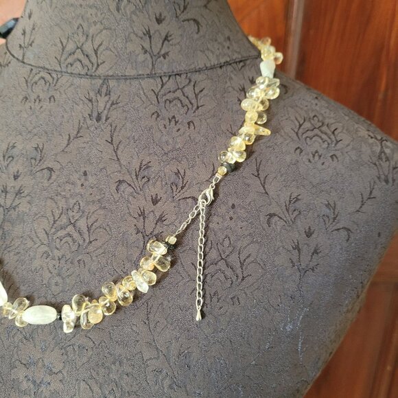 Natural Citrine & Labradorite Gemstone Necklace With Adjustable Clasp - Picture 4 of 4